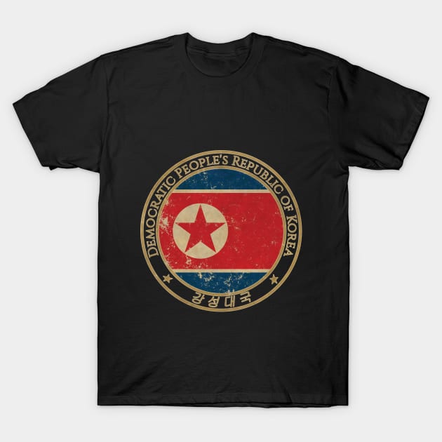 Vintage North Korea Democratic Peoples Republic of Korea Asia Asian Flag T-Shirt by DragonXX